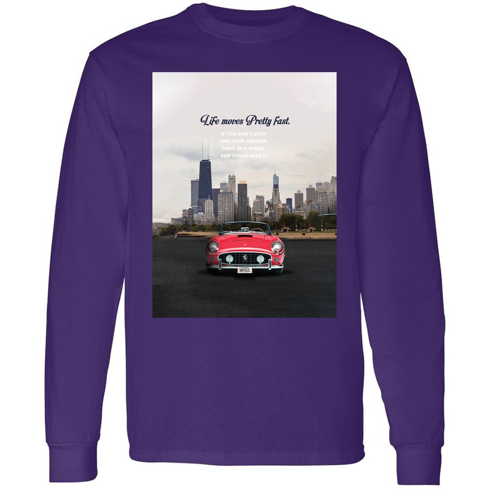 Long Sleeve T-Shirt - YK5LF7D9 - Purple - 13