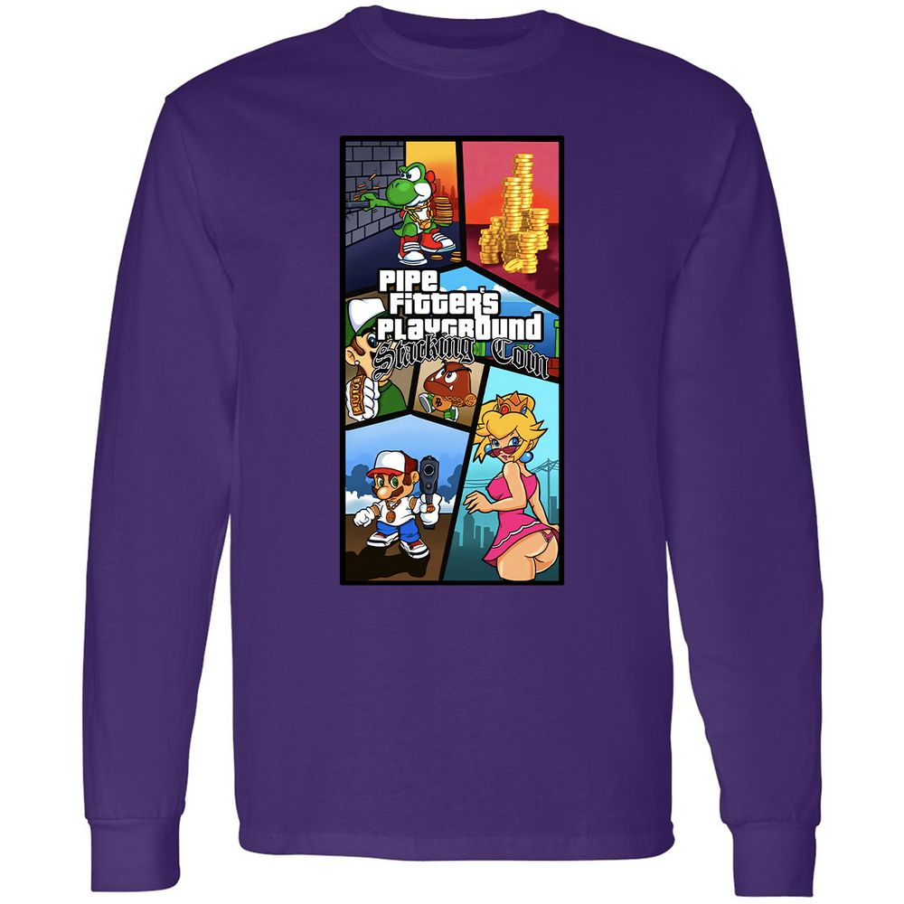 Long Sleeve T-Shirt - HM81VZ6X - Purple - 13