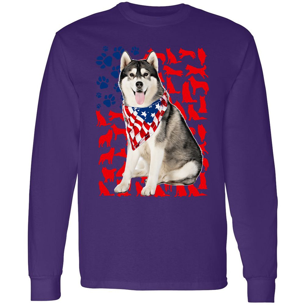 Long Sleeve T-Shirt - GG1JBGYU - Purple - 13