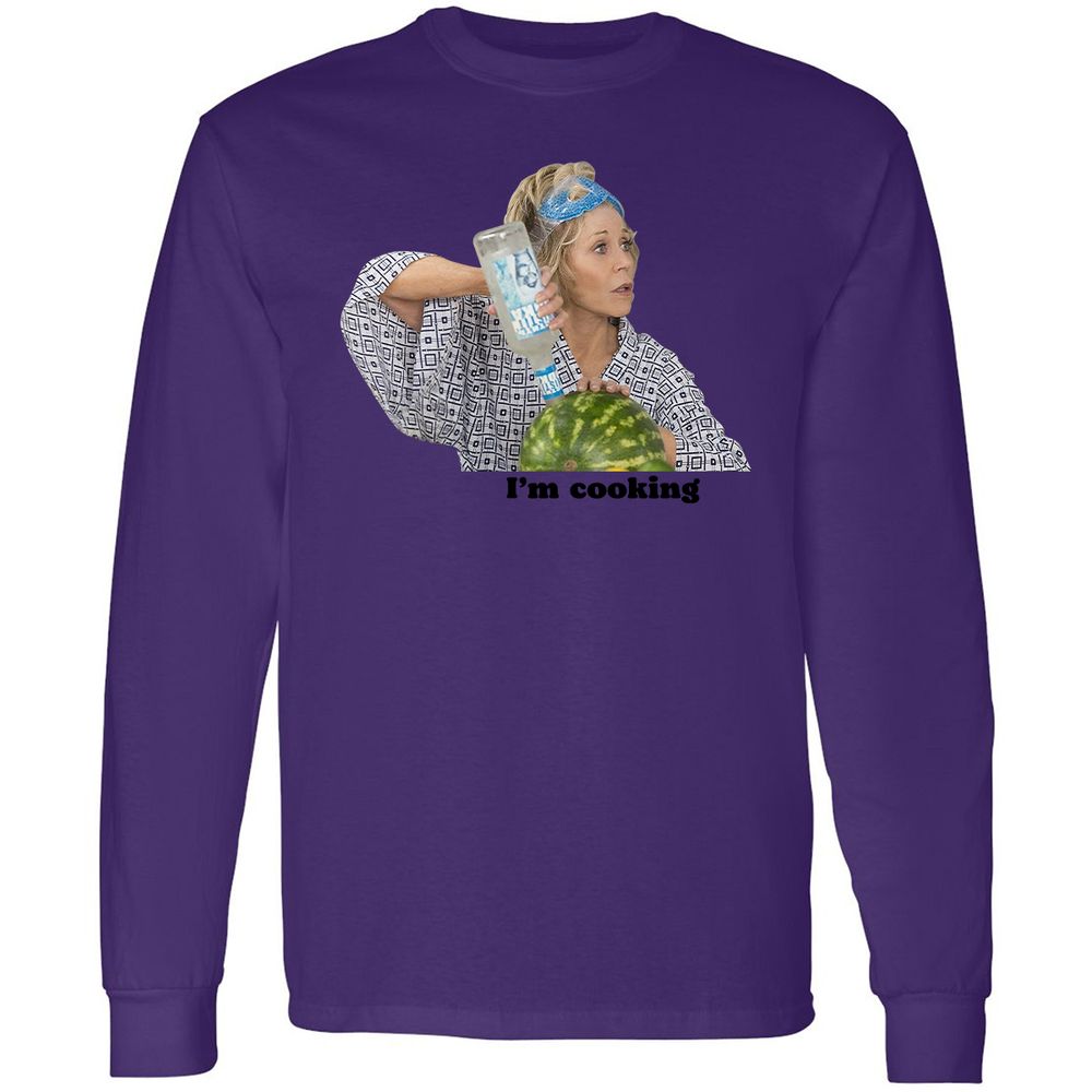 Long Sleeve T-Shirt - V64HWYN6 - Purple - 13
