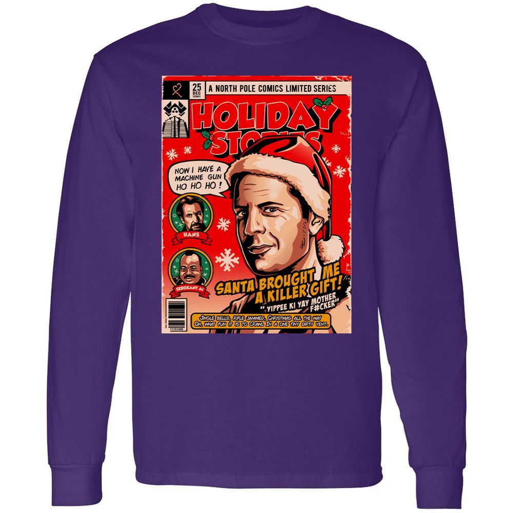 Long Sleeve T-Shirt - W7SXNDXL - Purple - 13