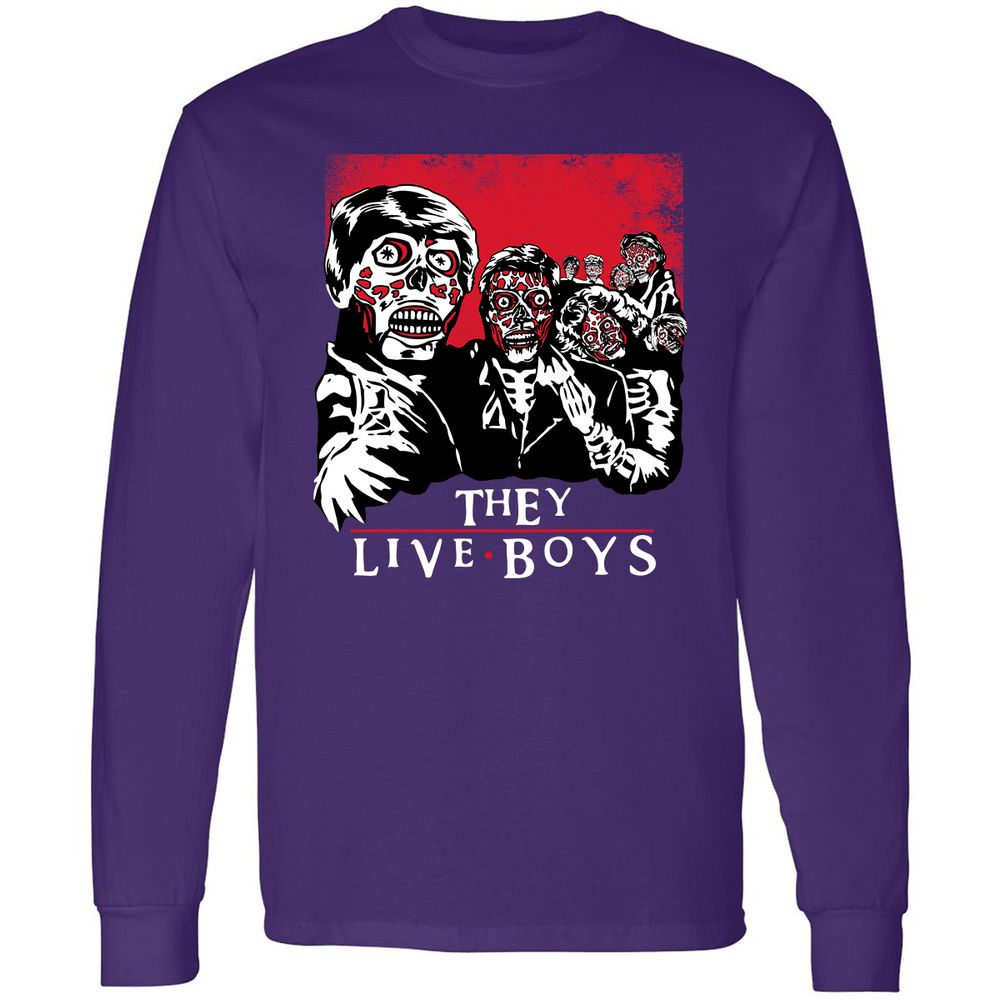 Long Sleeve T-Shirt - B63RZX96 - Purple - 13