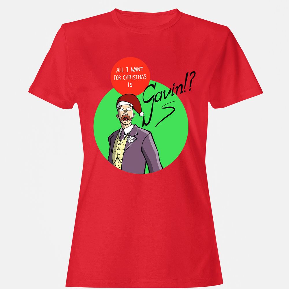 Women's T-Shirt - B5JMH1VX - Red - 13