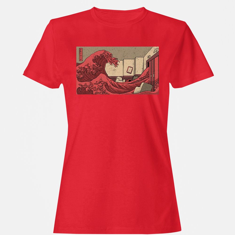 Women's T-Shirt - QAE655DL - Red - 13