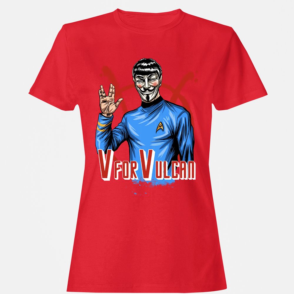 Women's T-Shirt - U5F81ZRQ - Red - 13