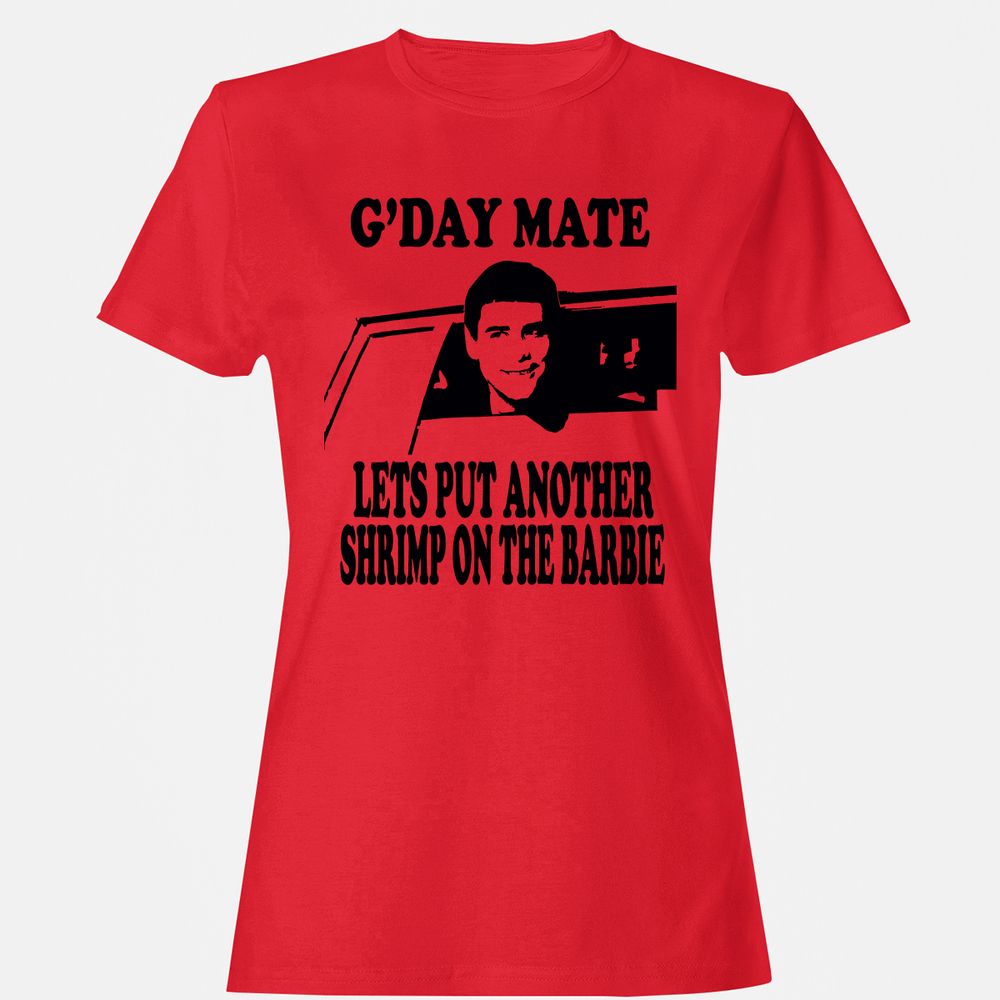 Women's T-Shirt - B2SS7HZL - Red - 13