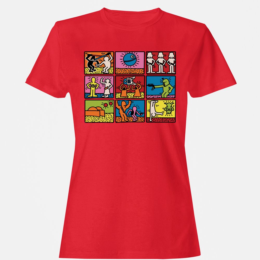 Women's T-Shirt - HD49GUQ4 - Red - 13