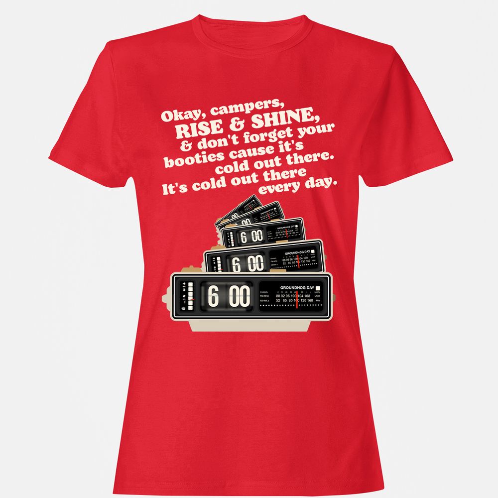 Women's T-Shirt - B597QEYG - Red - 13