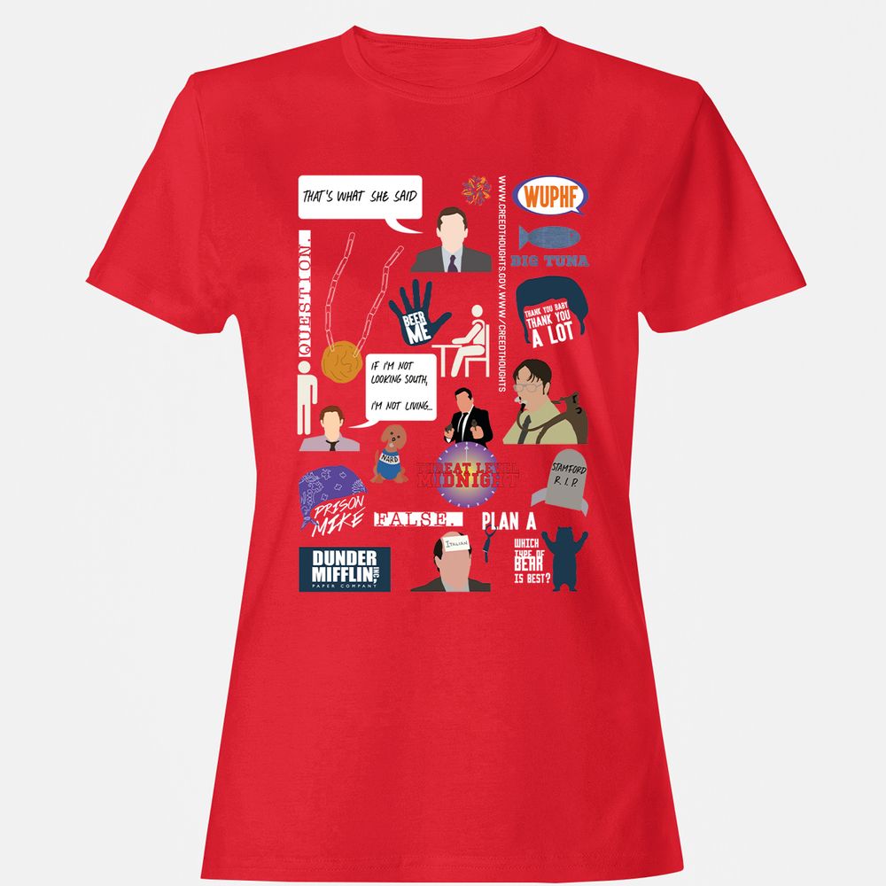 Women's T-Shirt - V92AYCAF - Red - 13