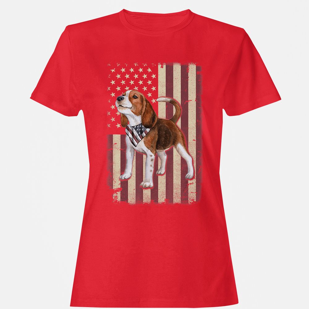Women's T-Shirt - U7B8VL9V - Red - 13