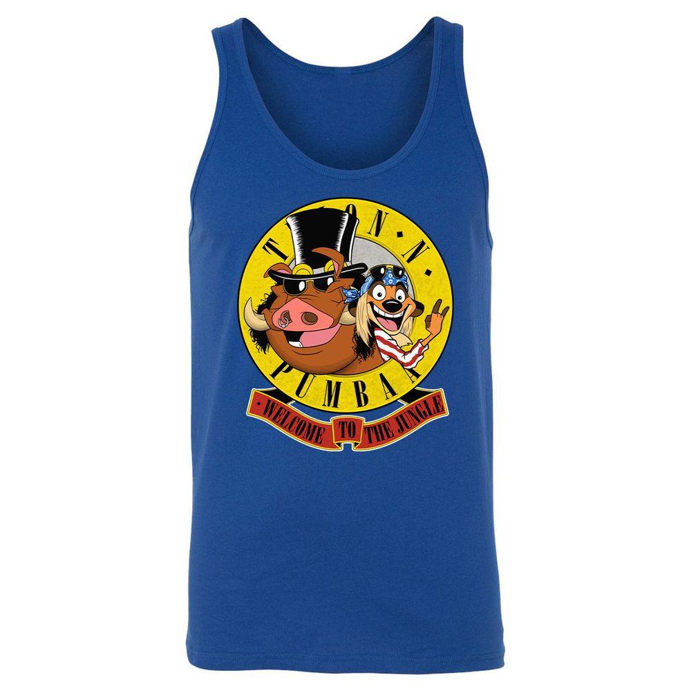 Unisex Jersey Tank - Black - True Royal - 13