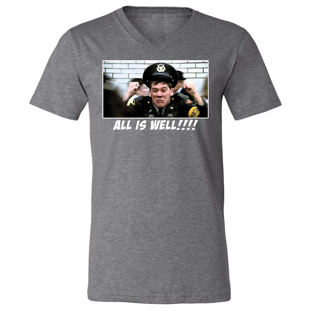 Unisex V-Neck T-Shirt - Q6XM7DZE - Deep Heather - 14