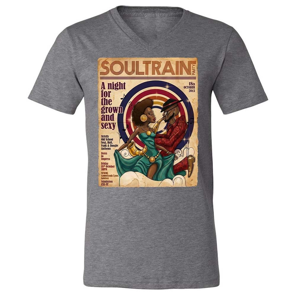 Unisex V-Neck T-Shirt - H2P2D4DT - Deep Heather - 14