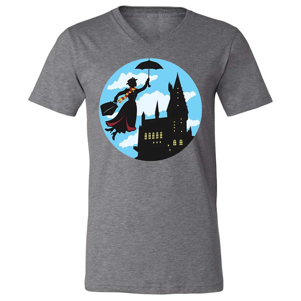 Unisex V-Neck T-Shirt - PAEVQAQF - Deep Heather - 14