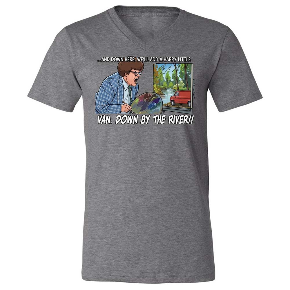 Unisex V-Neck T-Shirt - H3XCQJWC - Deep Heather - 14