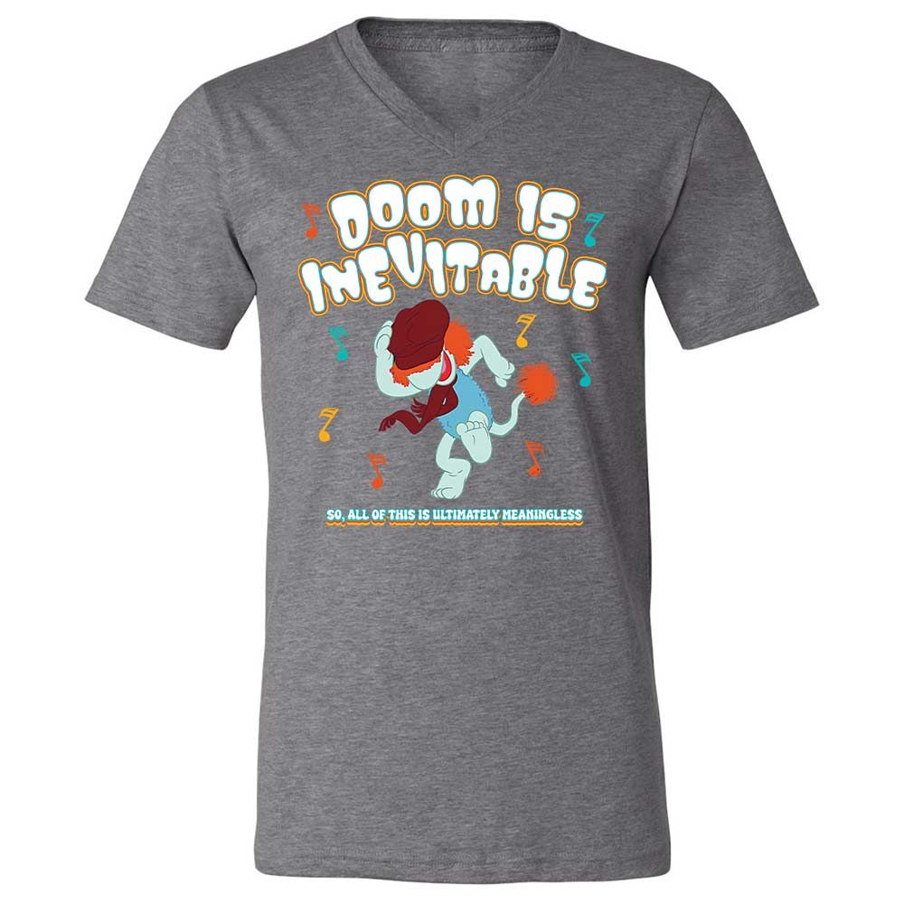 Unisex V-Neck T-Shirt - QKK5GVSX - Deep Heather - 14