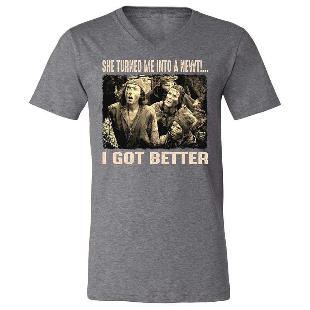 Unisex V-Neck T-Shirt - BPXQG833 - Deep Heather - 14