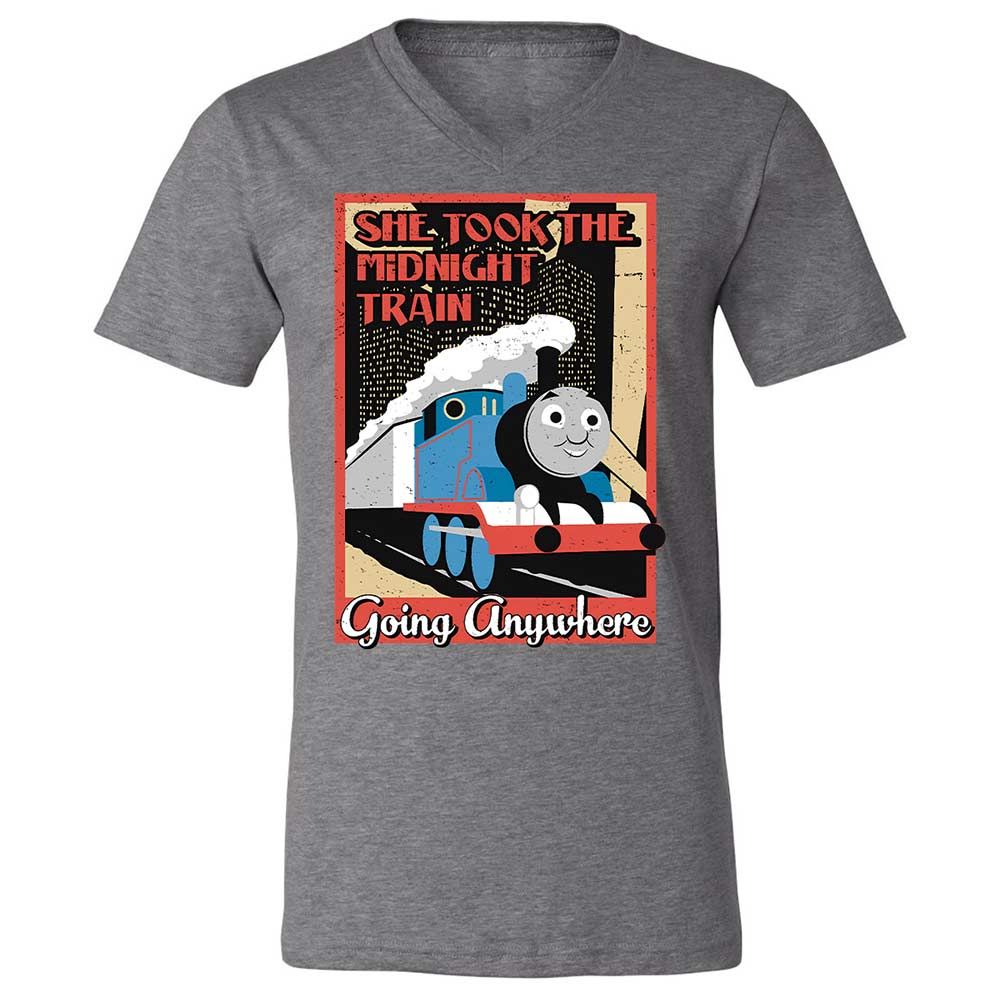 Unisex V-Neck T-Shirt - 4FNZSVWU - Deep Heather - 14