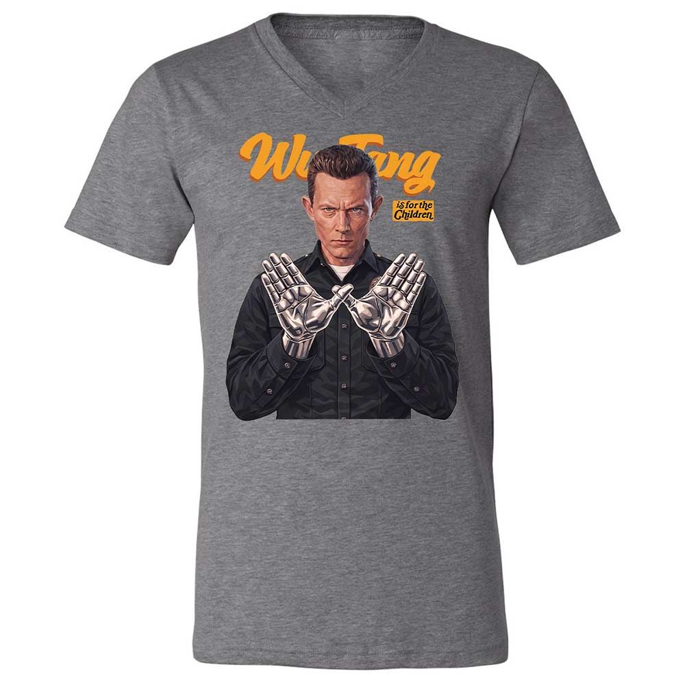 Unisex V-Neck T-Shirt - Black - Deep Heather - 14