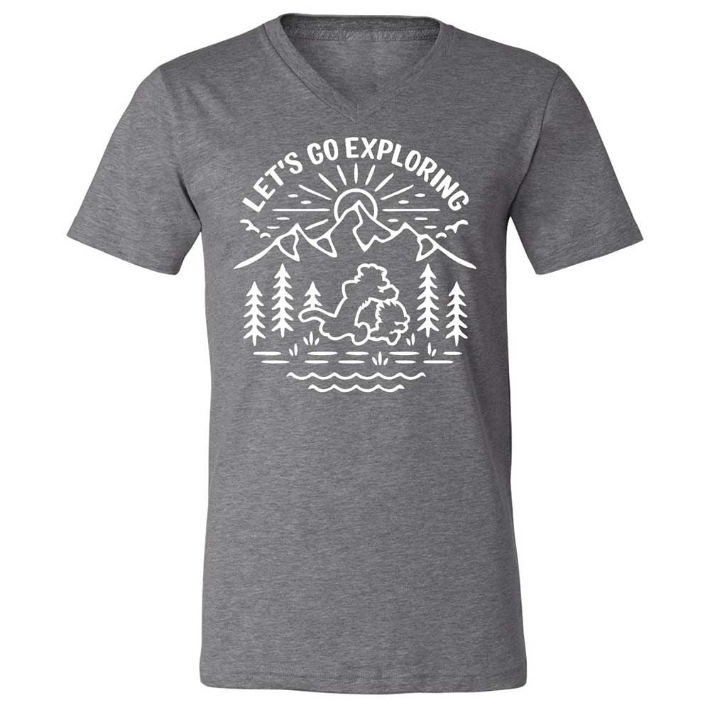 Unisex V-Neck T-Shirt - GEE99RSA - Deep Heather - 14