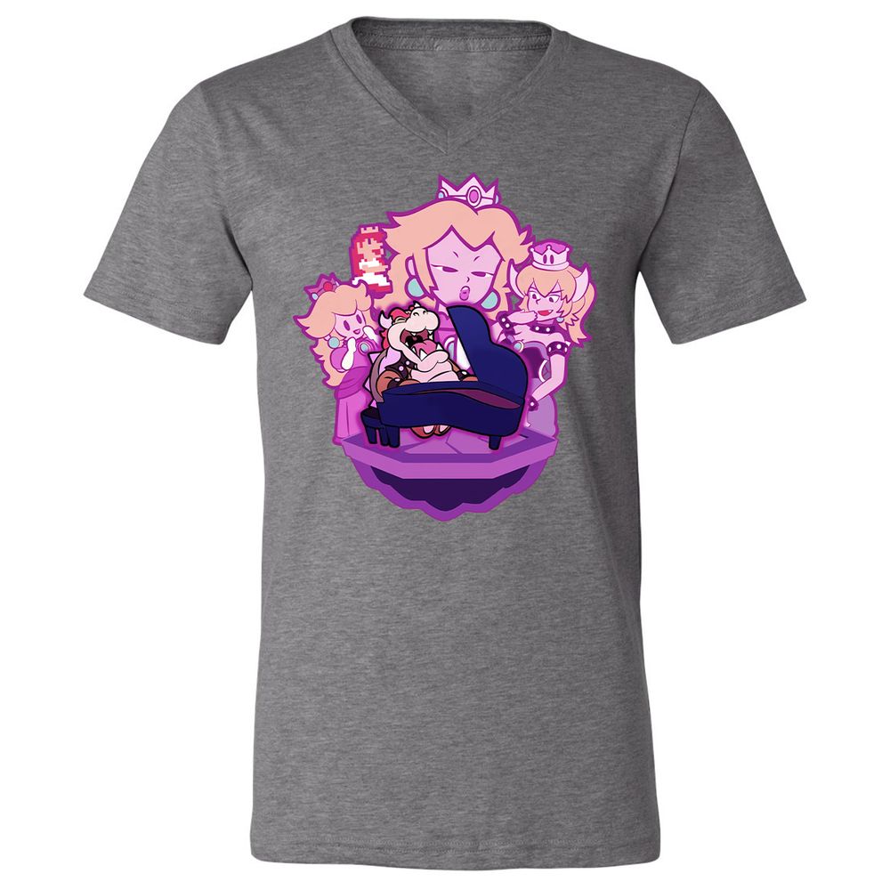 Unisex V-Neck T-Shirt - 1PBRJDFS - Deep Heather - 14