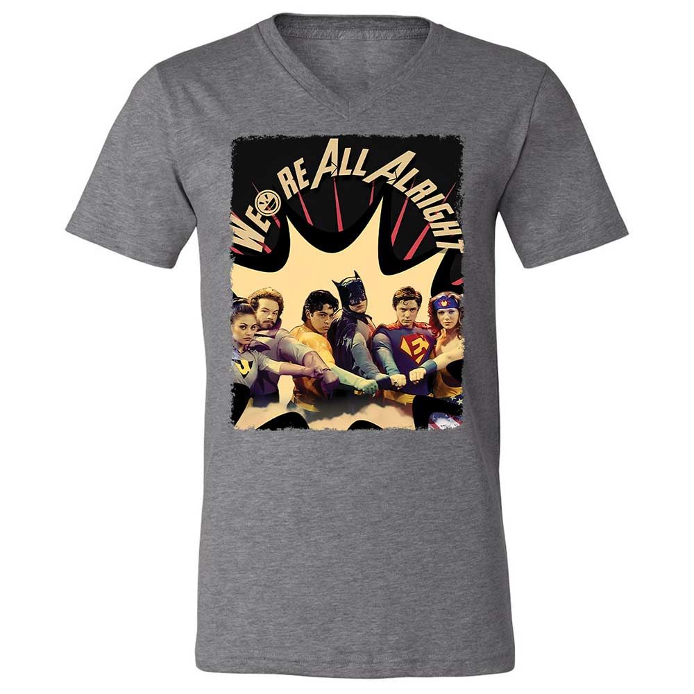 Unisex V-Neck T-Shirt - 6RKPQVZM - Deep Heather - 14