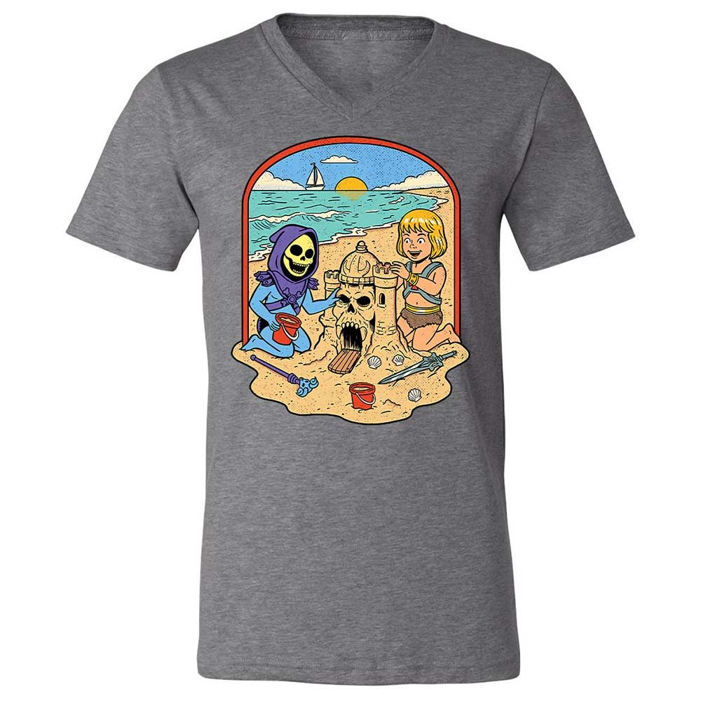 Unisex V-Neck T-Shirt - 4QX3H2ES - Deep Heather - 14