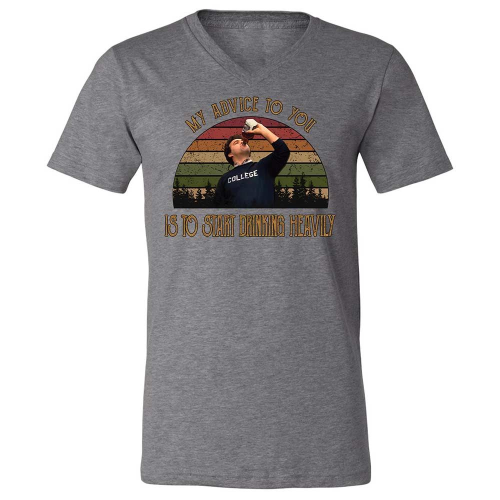 Unisex V-Neck T-Shirt - 6C3ECR4M - Deep Heather - 14