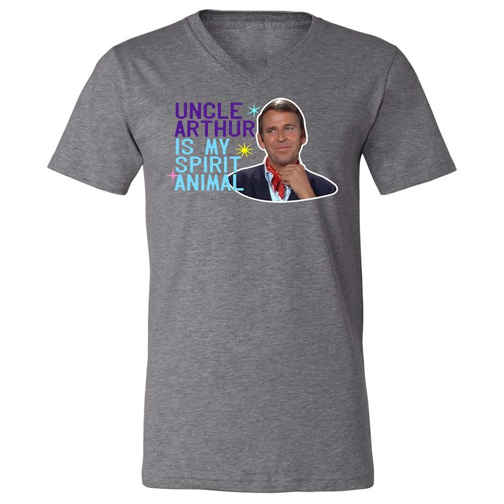 Unisex V-Neck T-Shirt - QBVG3XTZ - Deep Heather - 14