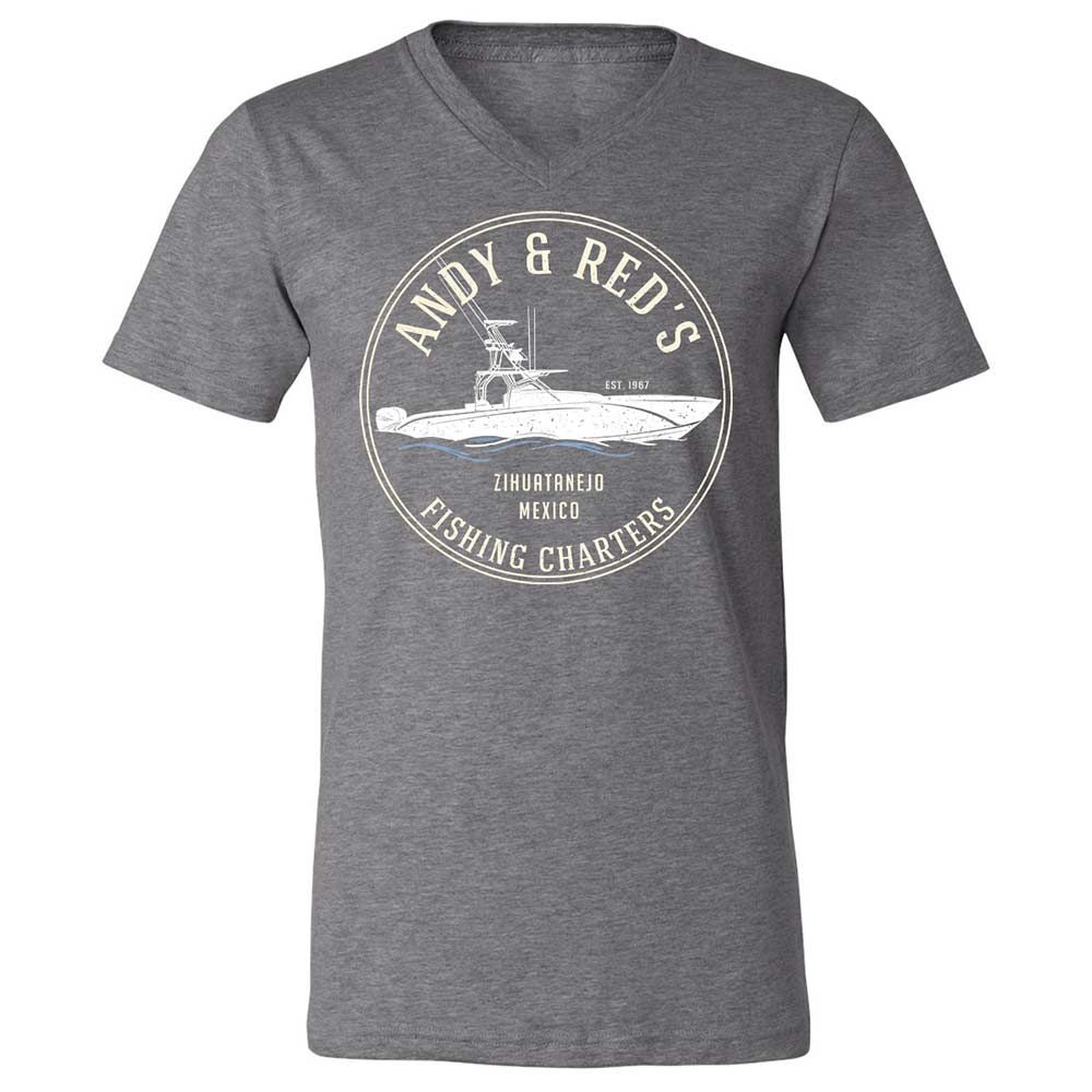 Unisex V-Neck T-Shirt - UP7ZFRMP - Deep Heather - 14