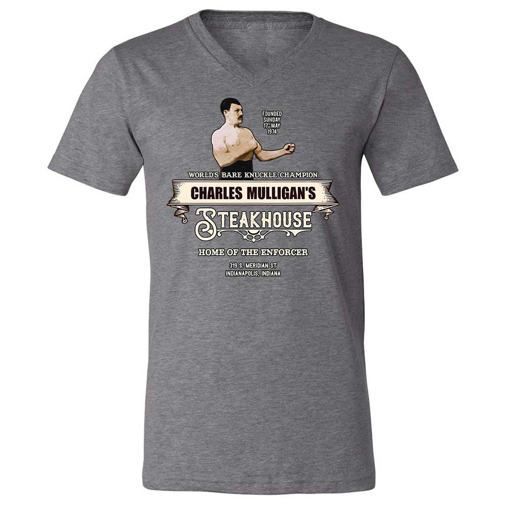 Unisex V-Neck T-Shirt - ESYKZRM8 - Deep Heather - 14