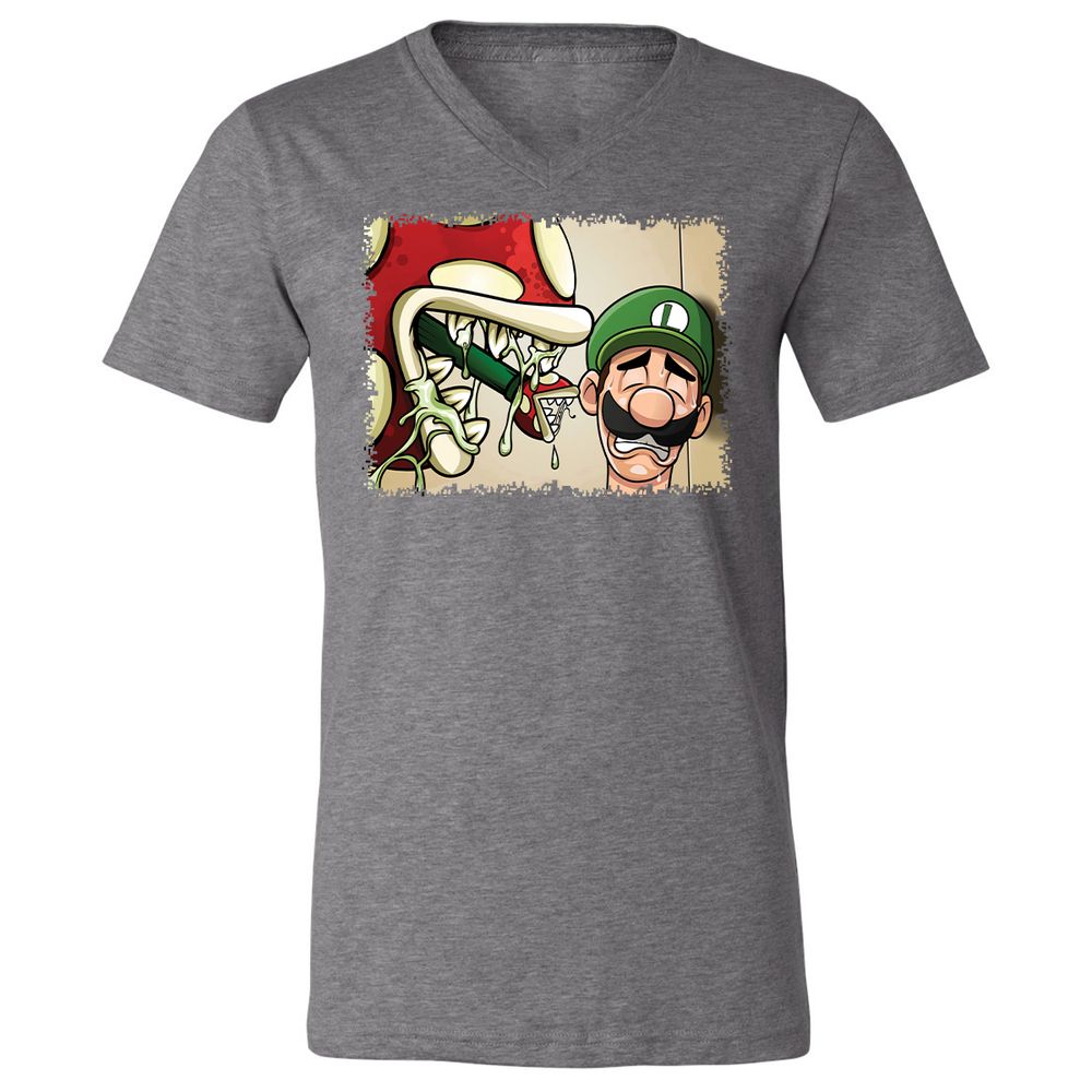 Unisex V-Neck T-Shirt - XJW8PZVB - Deep Heather - 14