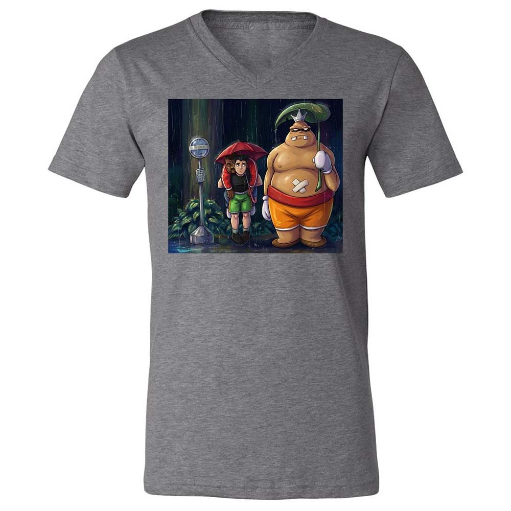 Unisex V-Neck T-Shirt - ZMMYEUBV - Deep Heather - 14