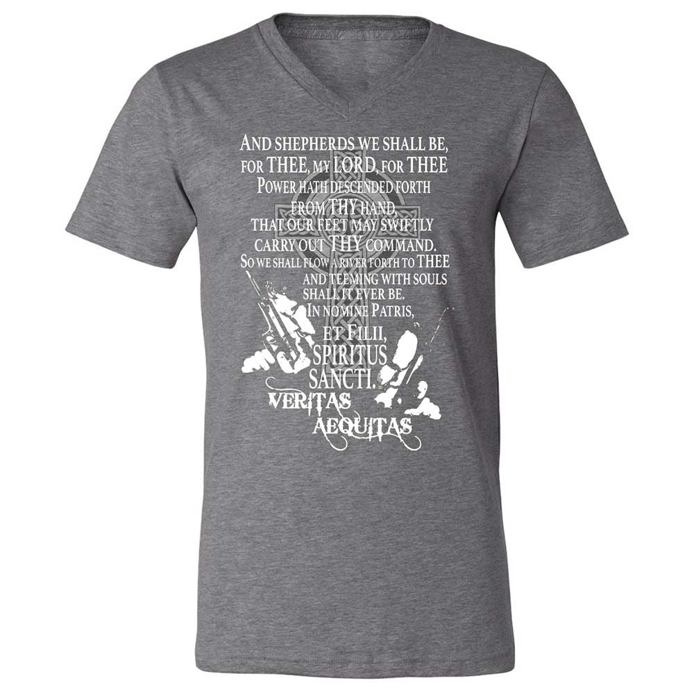 Unisex V-Neck T-Shirt - 9G9GZ6C3 - Deep Heather - 14