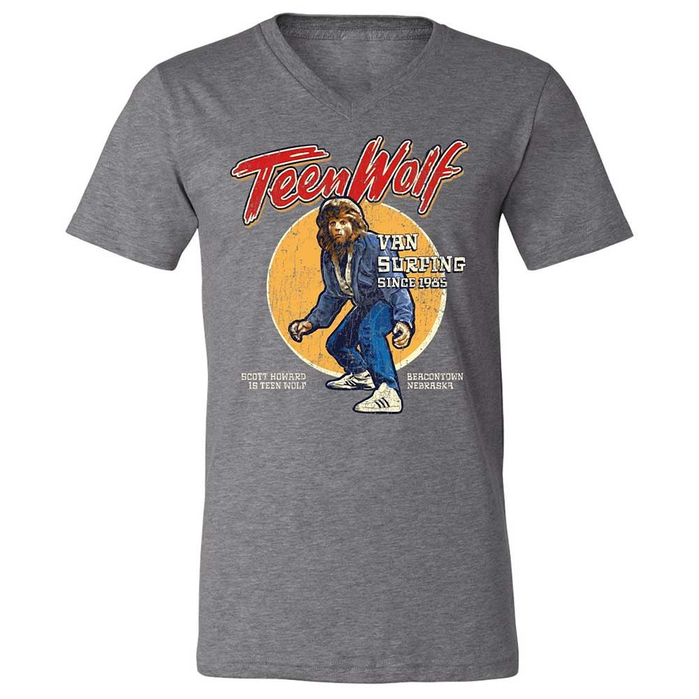 Unisex V-Neck T-Shirt - R9XFT5J6 - Deep Heather - 14