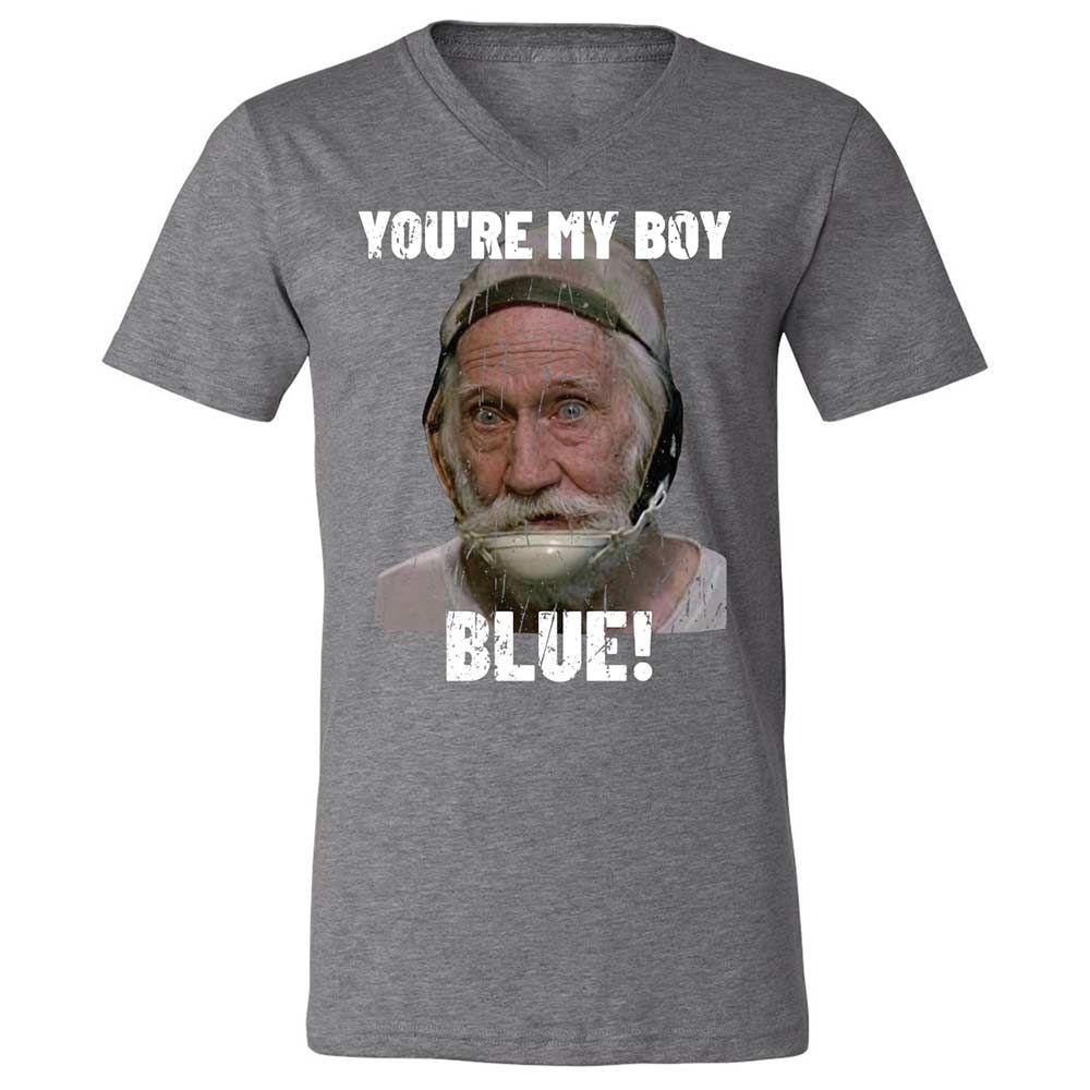 Unisex V-Neck T-Shirt - HZZF7MGV - Deep Heather - 14