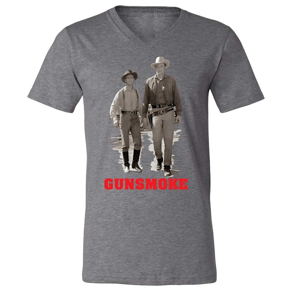 Unisex V-Neck T-Shirt - J6JGGQX9 - Deep Heather - 14