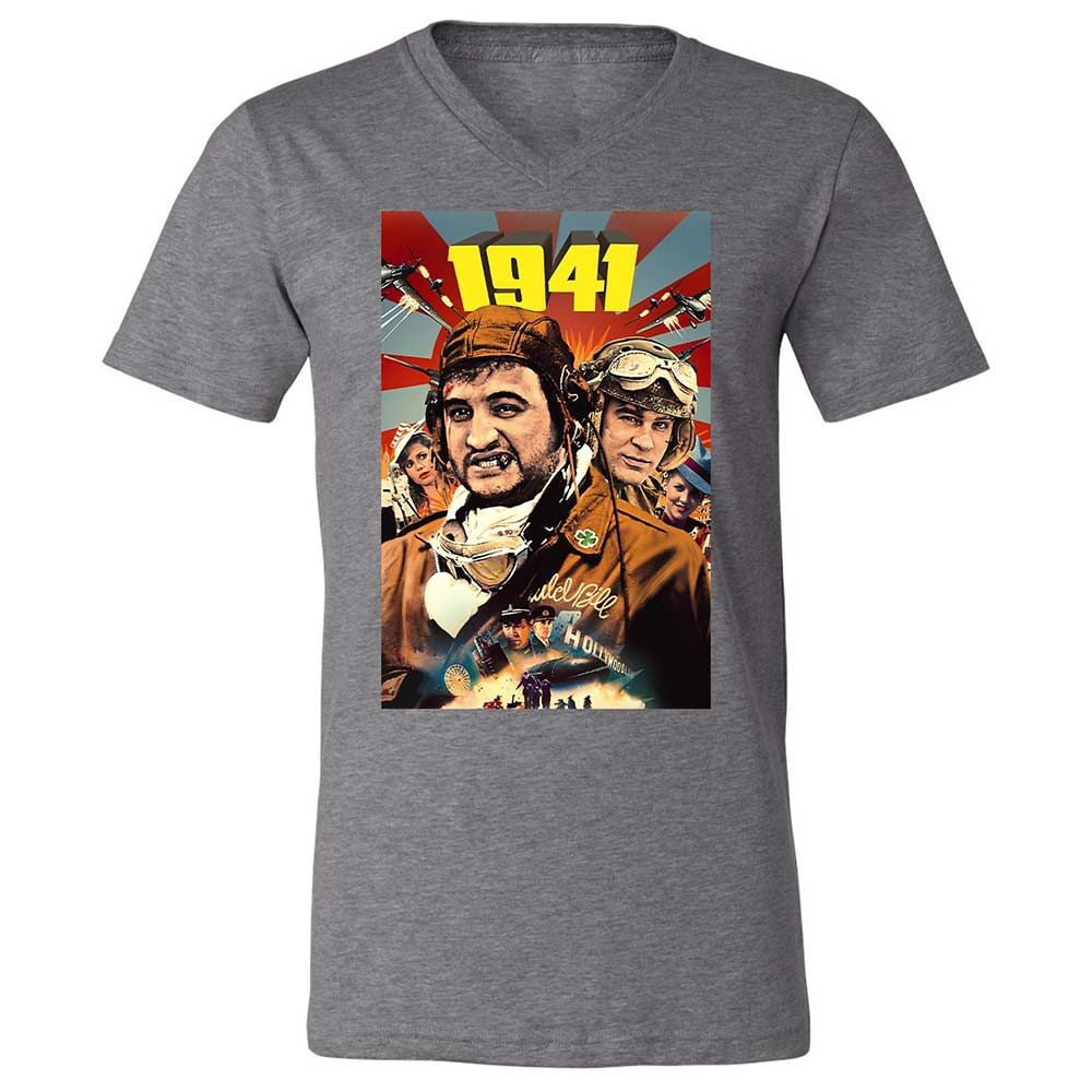 Unisex V-Neck T-Shirt - MW2EC445 - Deep Heather - 14