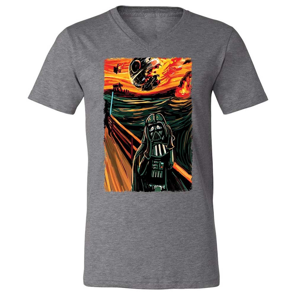 Unisex V-Neck T-Shirt - ELXAMP82 - Deep Heather - 14