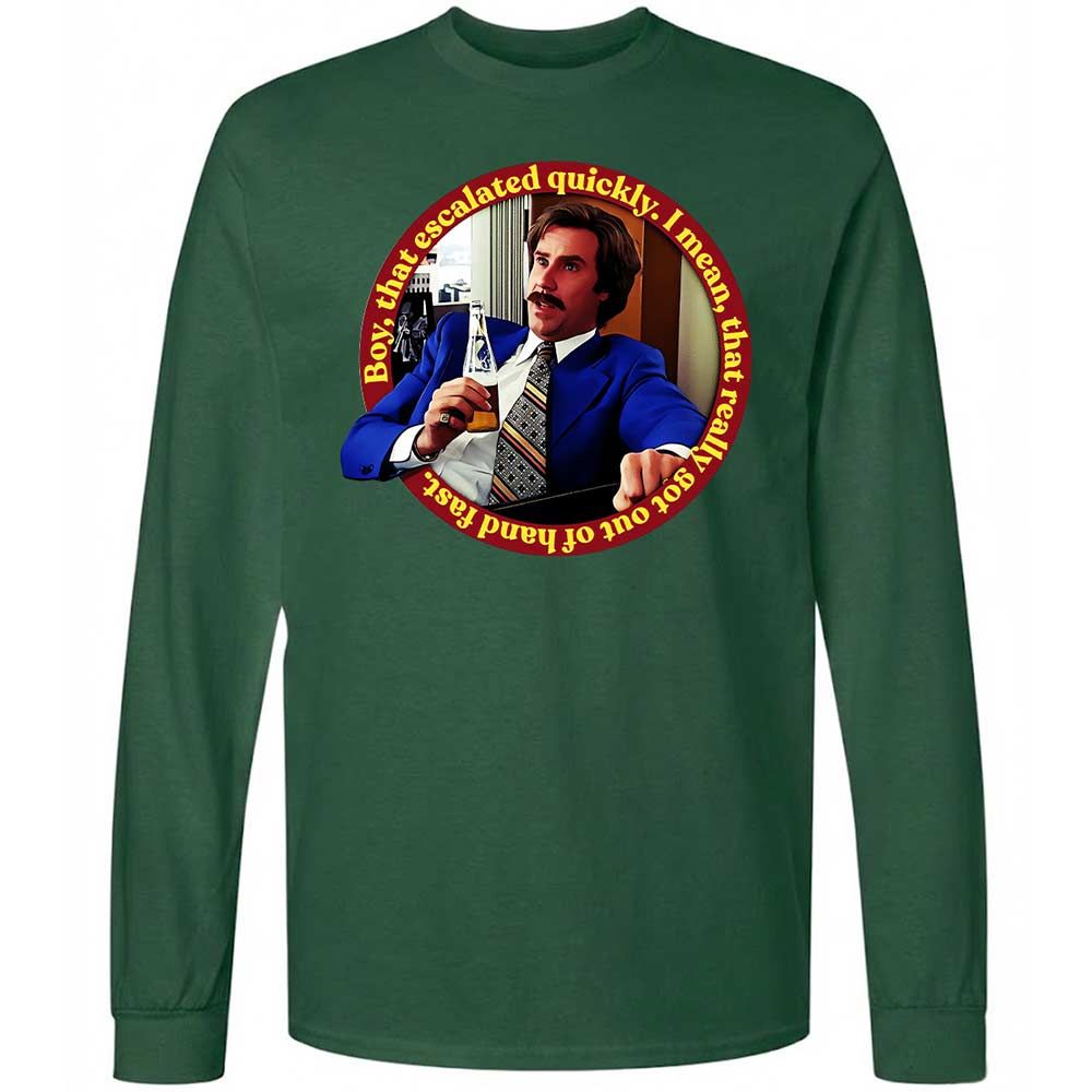 Long Sleeve T-Shirt - 8B4JUHJQ - Forest Green - 14