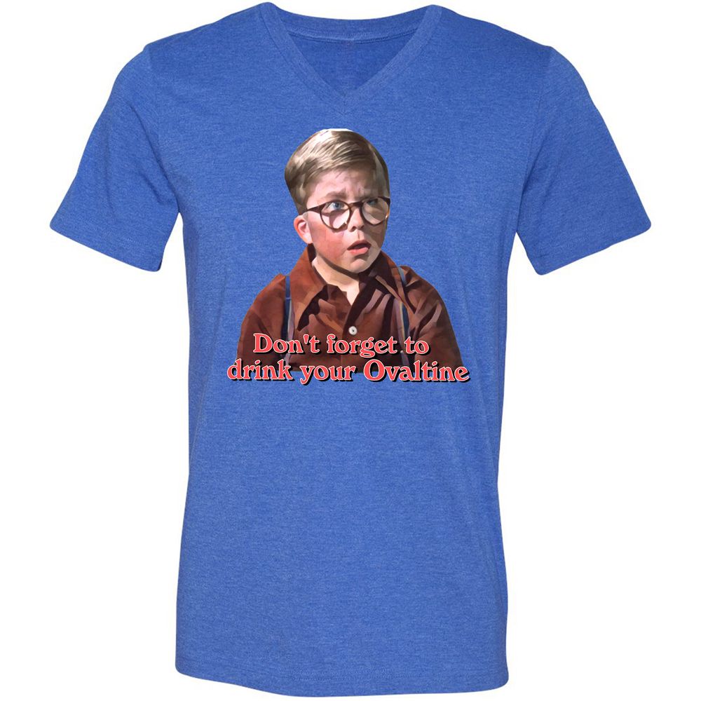 Unisex V-Neck T-Shirt - C8Y5D8T6 - Heather True Royal - 14