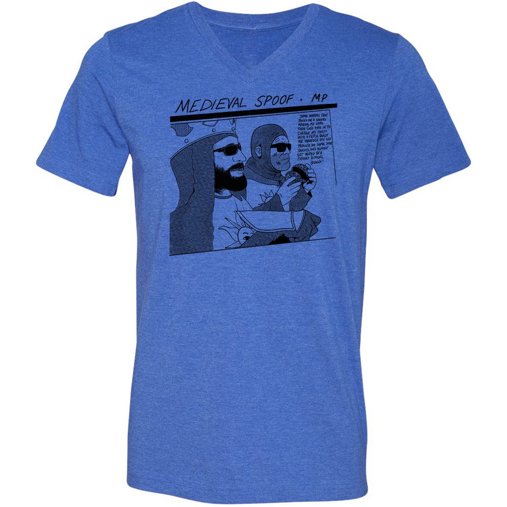 Unisex V-Neck T-Shirt - AYAUULTF - Heather True Royal - 14