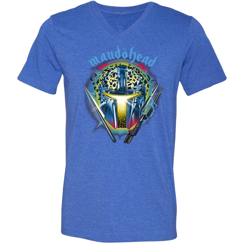 Unisex V-Neck T-Shirt - RM5U8C41 - Heather True Royal - 14