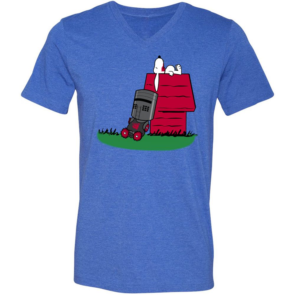 Unisex V-Neck T-Shirt - E97P5S6R - Heather True Royal - 14