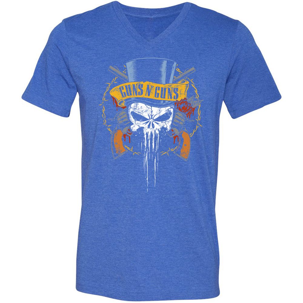 Unisex V-Neck T-Shirt - 9TADPYEW - Heather True Royal - 14