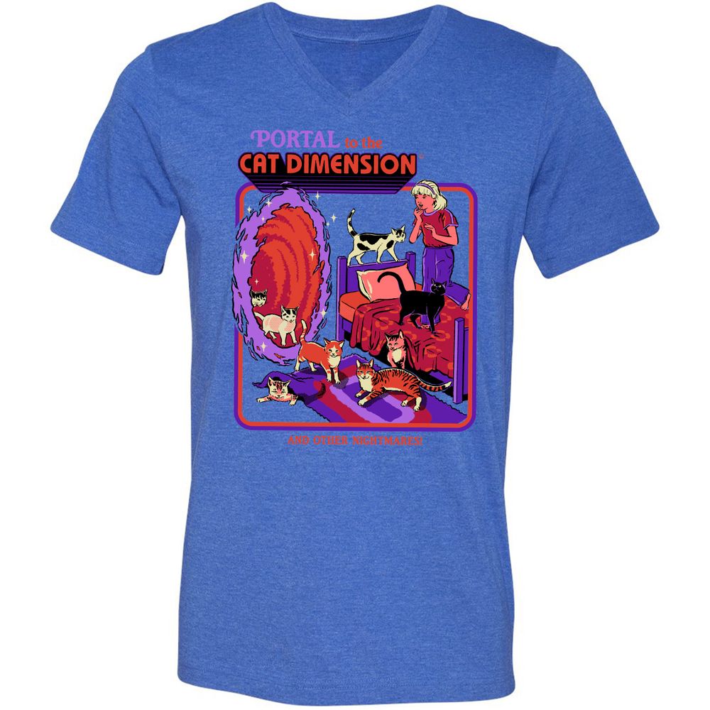 Unisex V-Neck T-Shirt - PDA35C6Y - Heather True Royal - 14