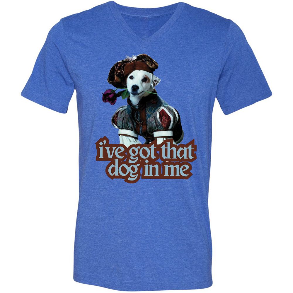 Unisex V-Neck T-Shirt - YV8R6QRA - Heather True Royal - 14