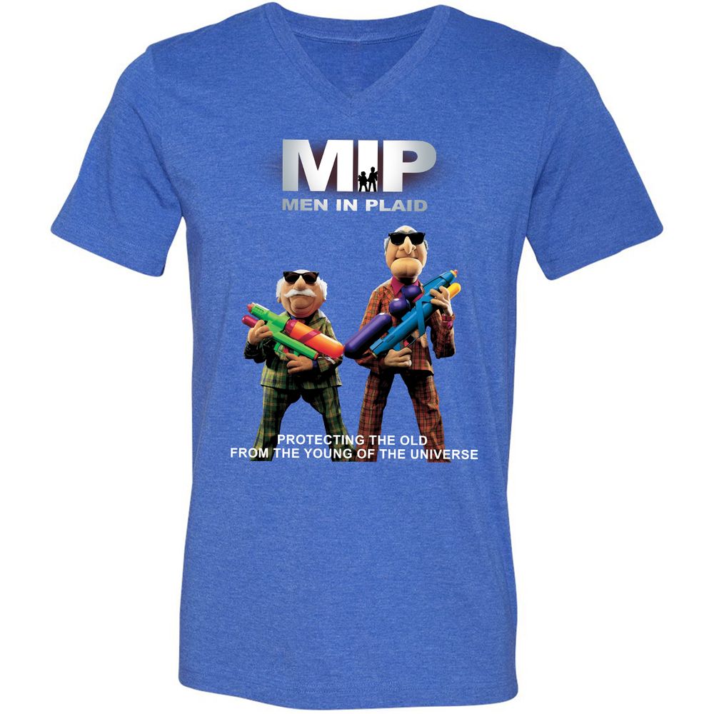 Unisex V-Neck T-Shirt - B7CTGD7T - Heather True Royal - 14