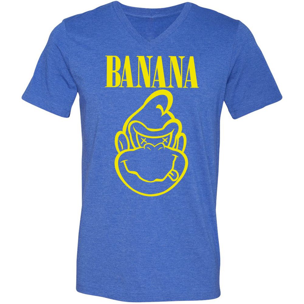 Unisex V-Neck T-Shirt - T8AWCFGJ - Heather True Royal - 14