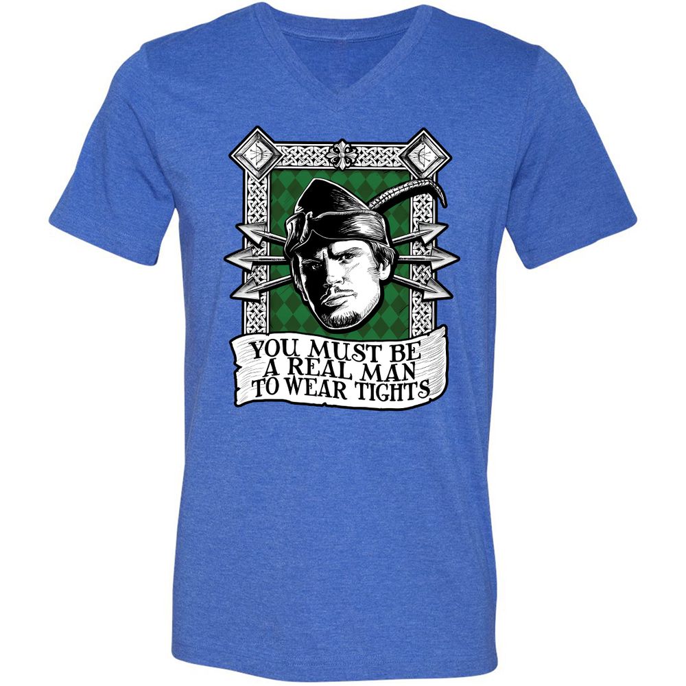 Unisex V-Neck T-Shirt - P5RFAG94 - Heather True Royal - 14